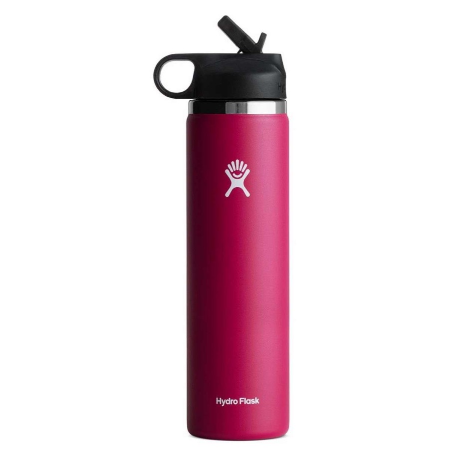 Hydration * | Hydro Flask 24 Oz Wide Mouth With Straw Water Bottle Fuchsia