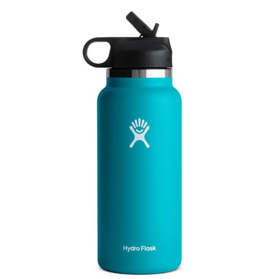 Hydration * | Hydro Flask 32 Oz Wide Mouth With Straw Water Bottle Aqua