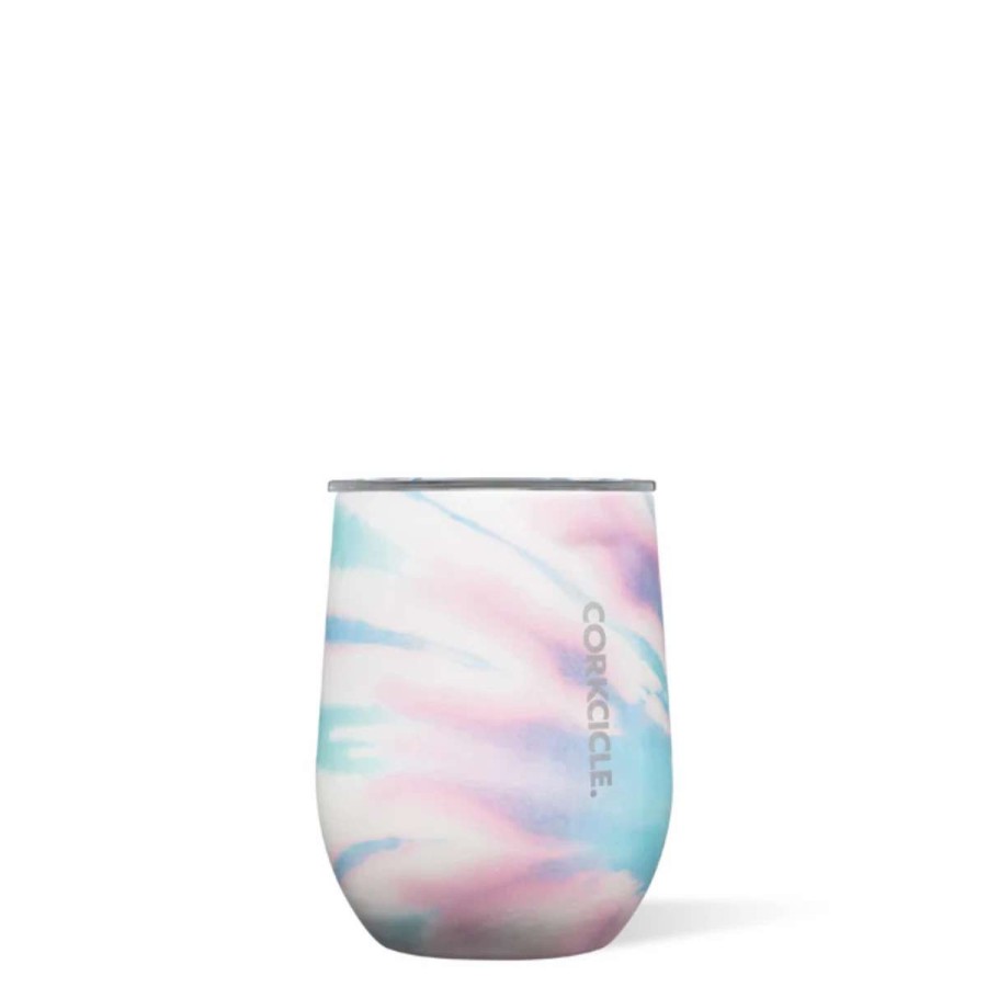 Home & Decor * | Corkcicle 12Oz Coastal Swirl Stemless Multi Pink