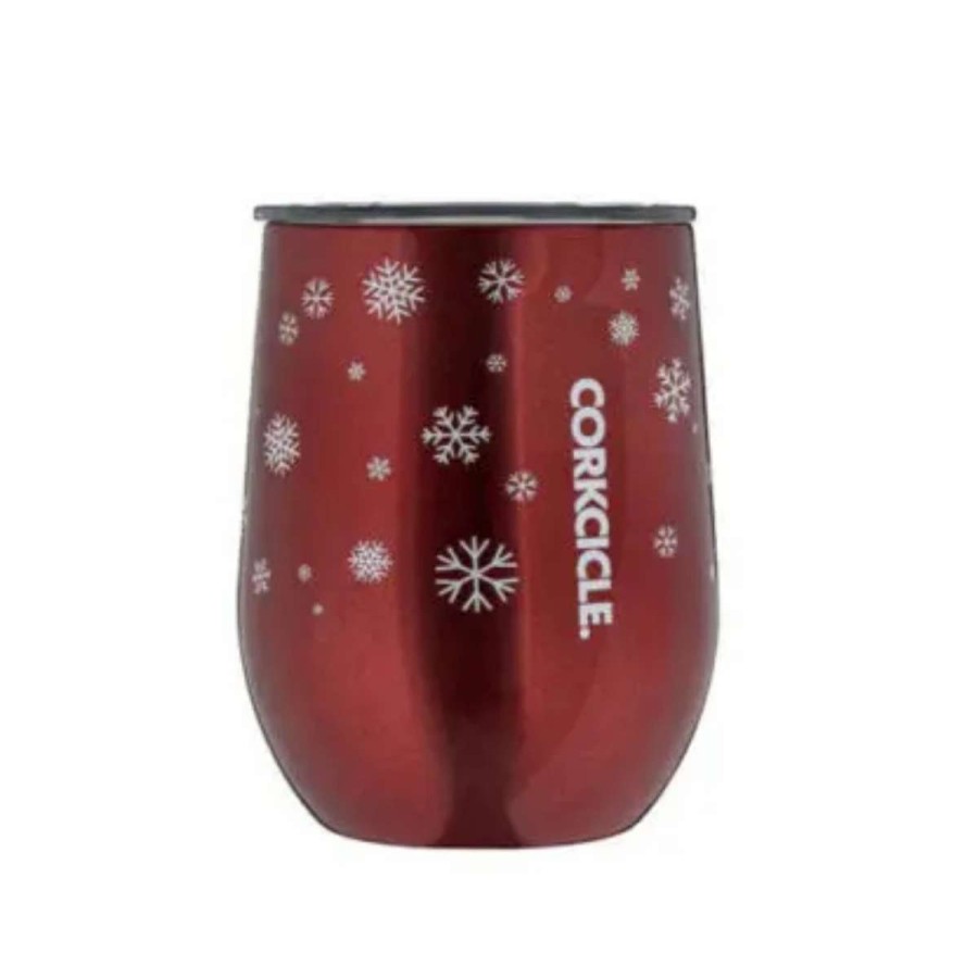 Hydration * | Corkcicle Snowfall Red Stemless Cup 12Oz Multi Red