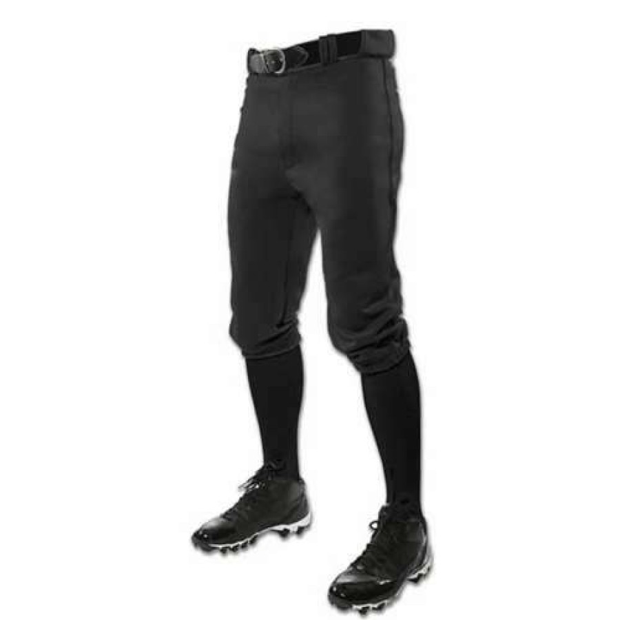 Baseball Gear * | Men'S Champro Triple Crown Knicker Style Baseball Pants Black