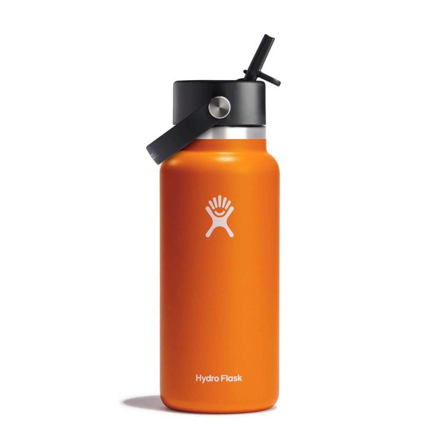 Hydration * | Hydro Flask 32Oz Wide Mouth With Flex Straw Cap Water Bottle Orange