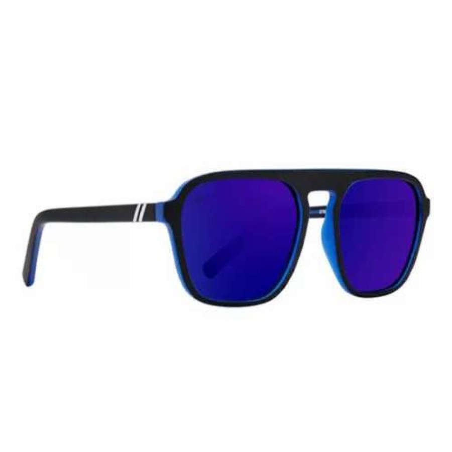 Sunglasses * | Blenders Eyewear Street Shiner Meister Polarized Sunglasses Matte Blue Black/Blue Mirr