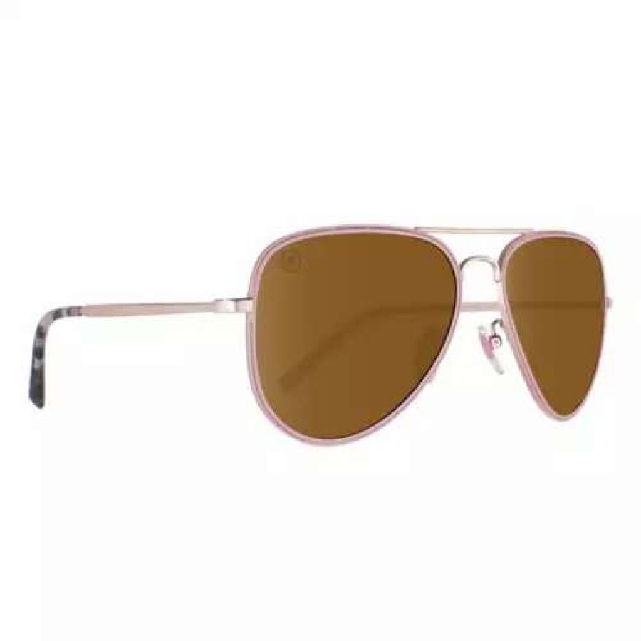 Sunglasses * | Blenders Eyewear Classic Mo A Series Polarized Sunglasses Matte Rose Gold/Amber