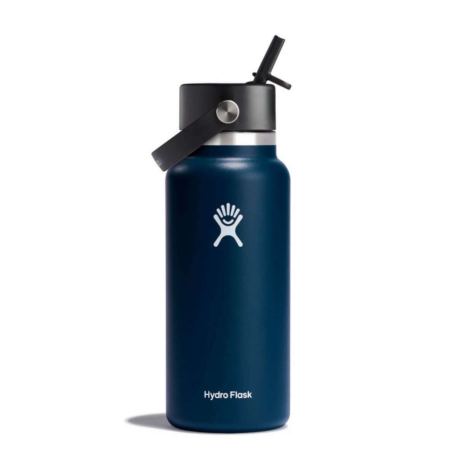 Hydration * | Hydro Flask 32Oz Wide Mouth With Flex Straw Cap Water Bottle Aqua