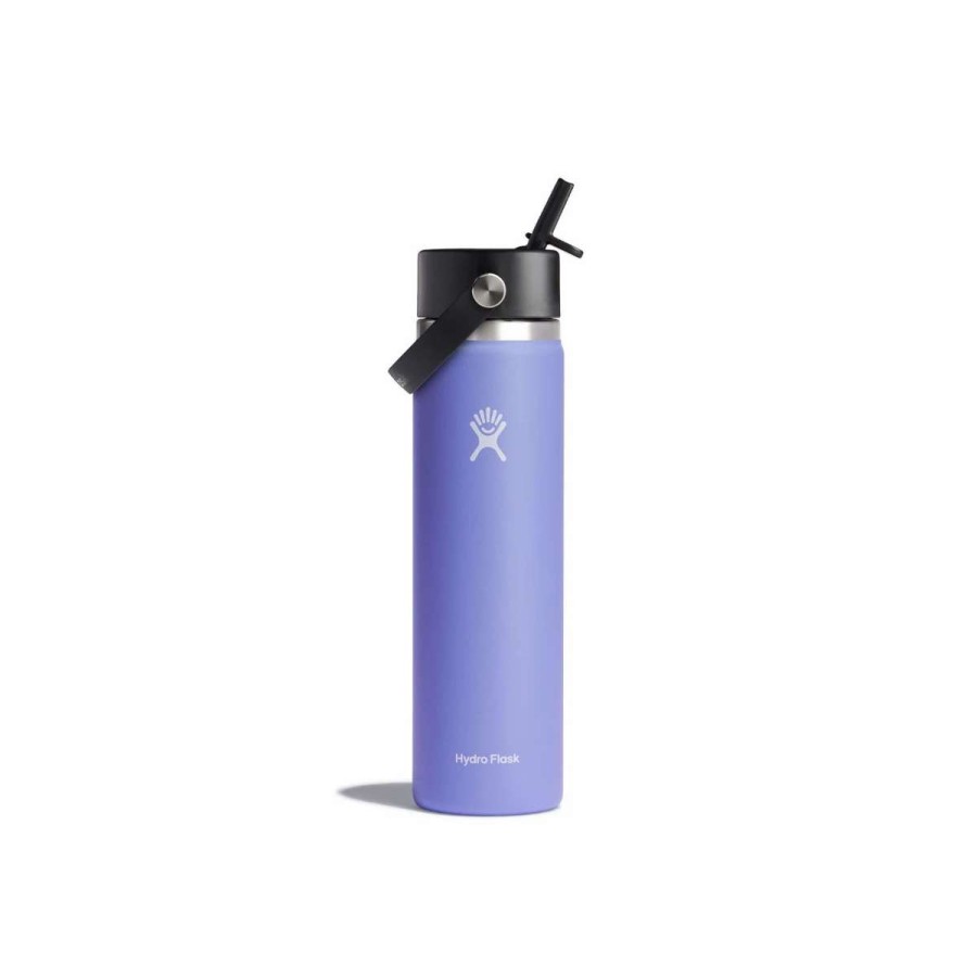 Hydration * | Hydro Flask 24Oz Wide Mouth With Flex Straw Cap Water Bottle Lavender