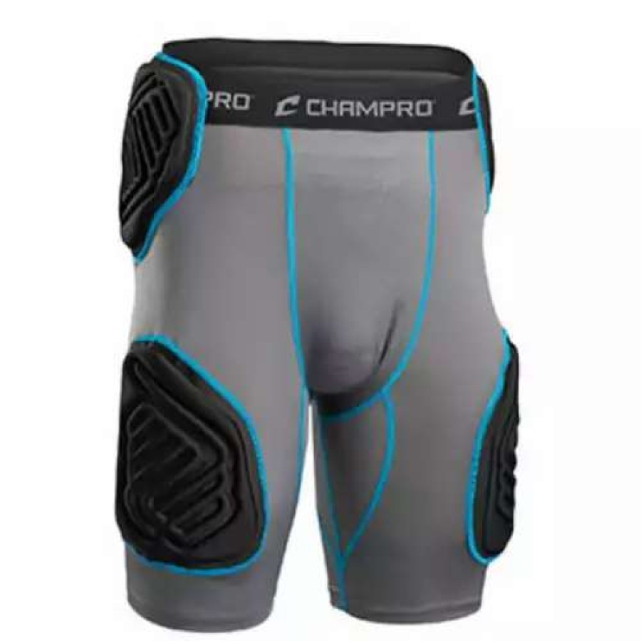 Football Gear * | Adult Champro Bull Rush 5-Pad Football Girdle Black