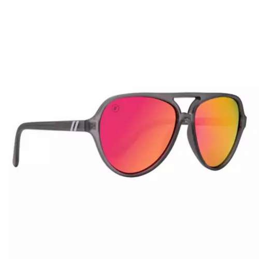 Sunglasses * | Blenders Eyewear Iron Lilly Skyway Polarized Sunglasses Matte Crystal Grey/Red Mir