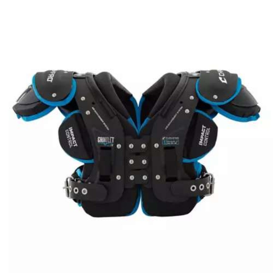 Football Gear * | Adult Champro Gauntlet Iii Football Shoulder Pads Black