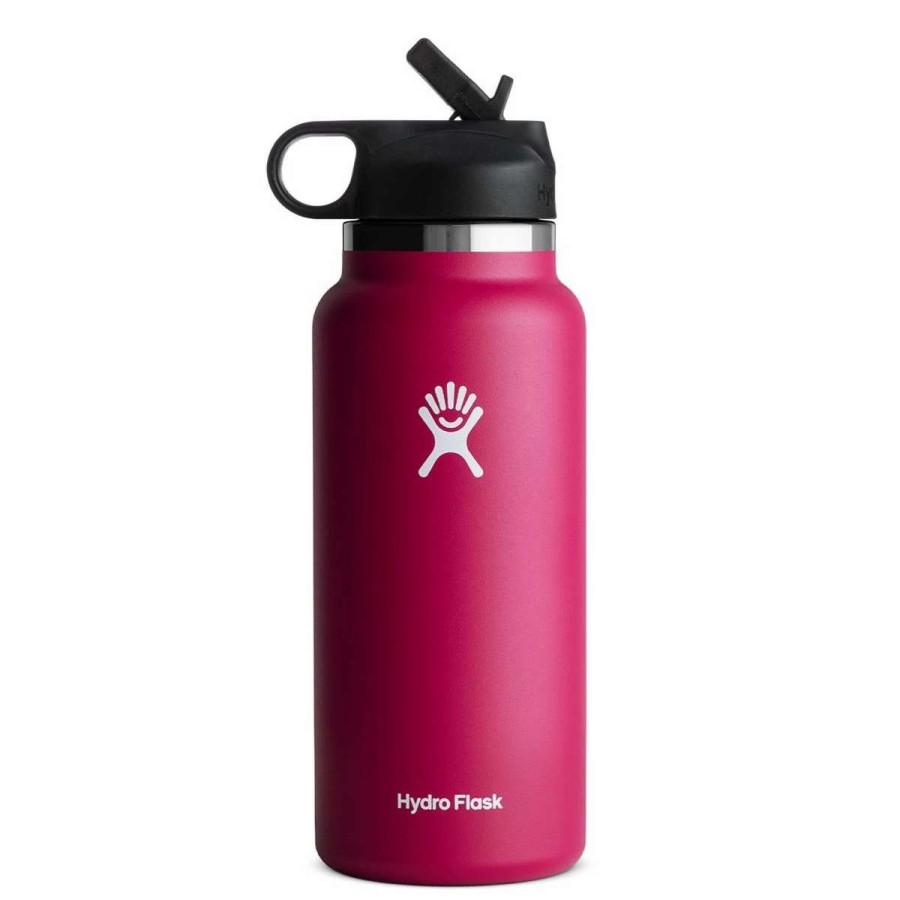 Hydration * | Hydro Flask 32 Oz Wide Mouth With Straw Water Bottle Fuchsia