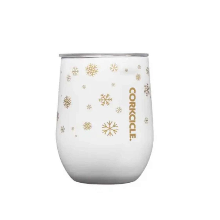 Hydration * | Corkcicle Snowfall White Stemless Cup 12Oz Multi White