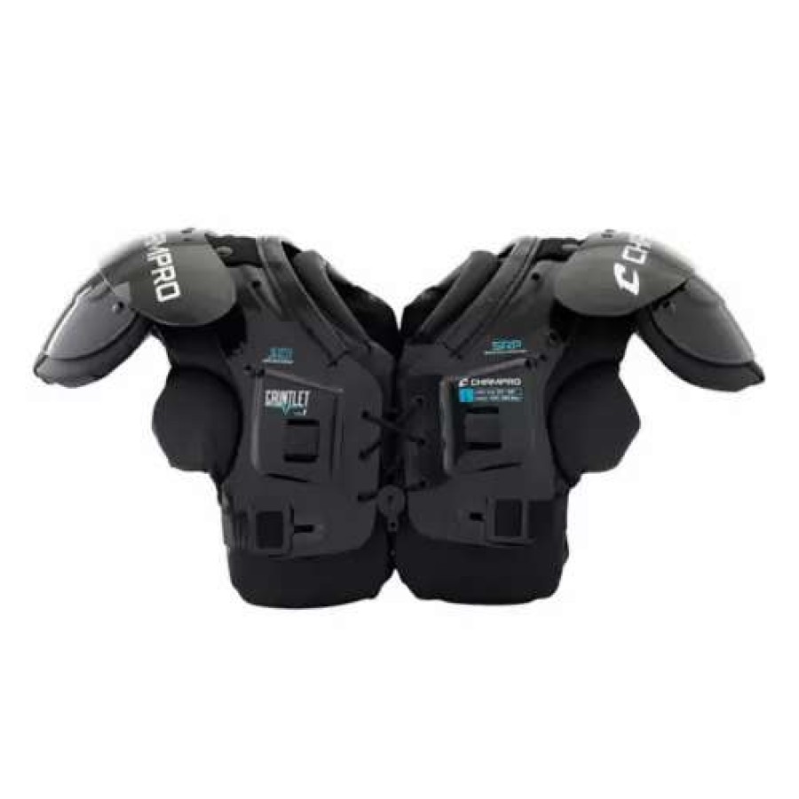 Football Gear * | Youth Champro Gauntlet I Football Shoulder Pads Black