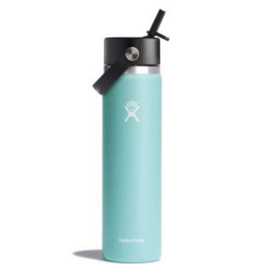 Hydration * | Hydro Flask 24Oz Wide Mouth With Flex Straw Cap Water Bottle Lt Blue