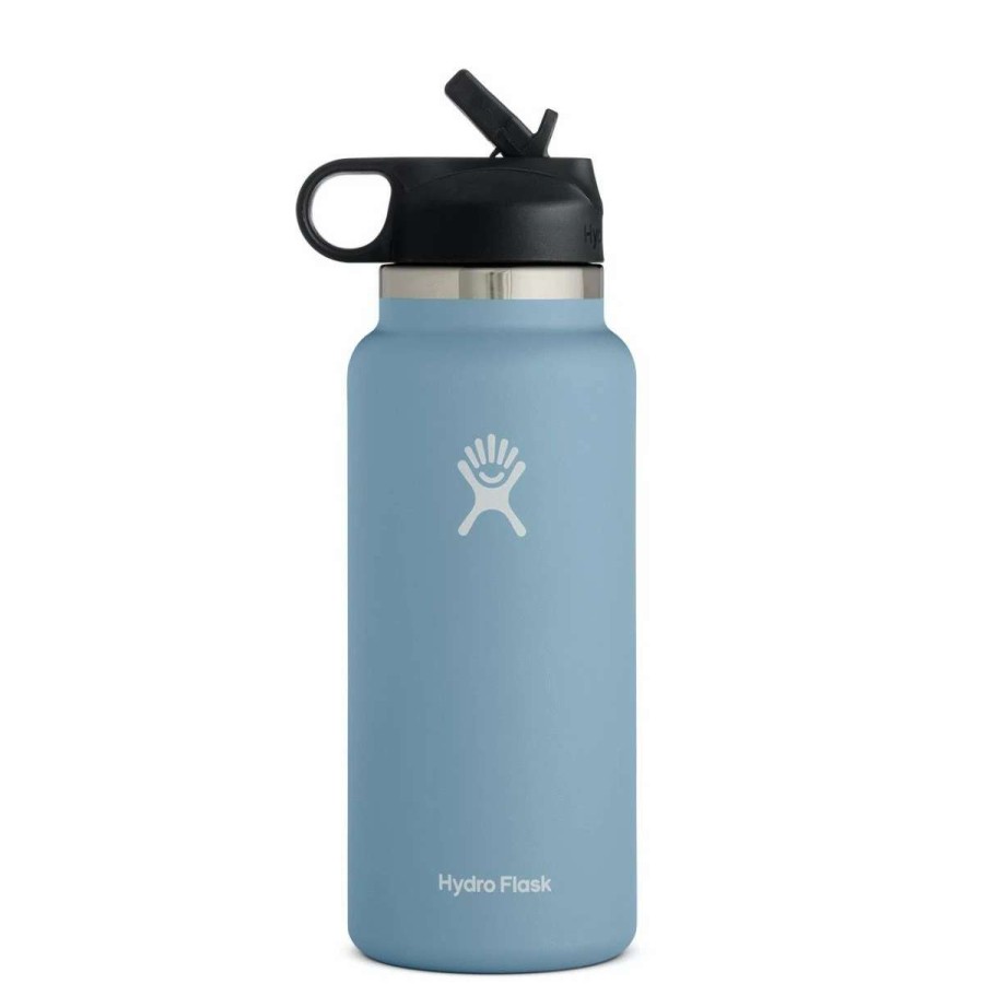 Hydration * | Hydro Flask 32 Oz Wide Mouth With Straw Water Bottle Lt Blue