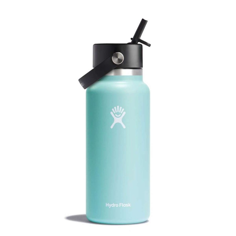 Hydration * | Hydro Flask 32Oz Wide Mouth With Flex Straw Cap Water Bottle Lt Blue