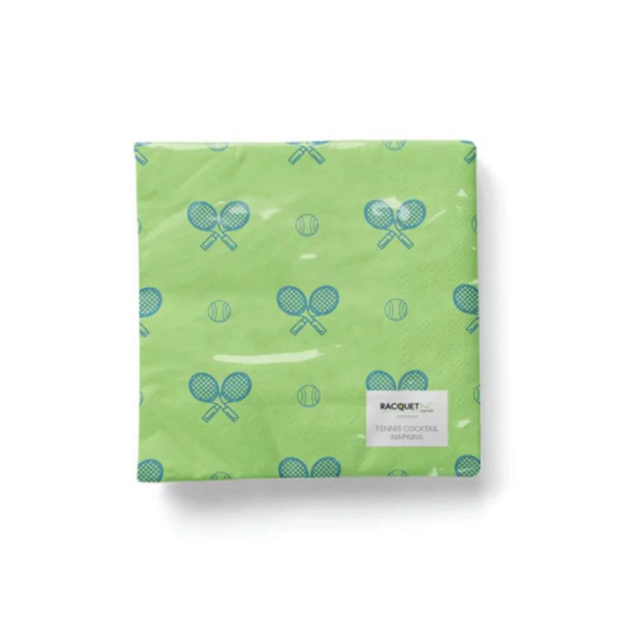 Home & Decor * | Racquet Inc. Racquet Inc Tennis Cocktail Napkins Green