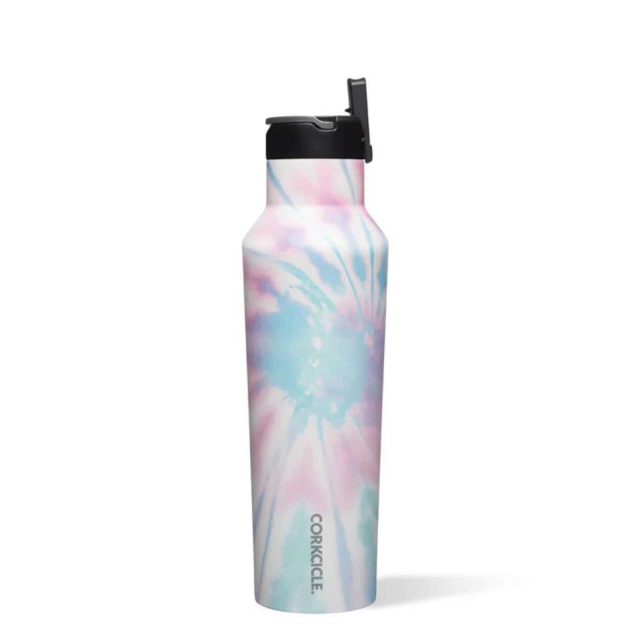 Home & Decor * | Corkcicle 20Oz Coastal Swirl Sport Canteen Multi Pink